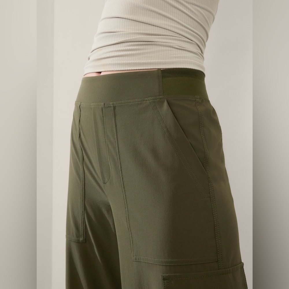 Athleta Olive Green Wide-Leg Cargo Pants - Picture 5 of 9